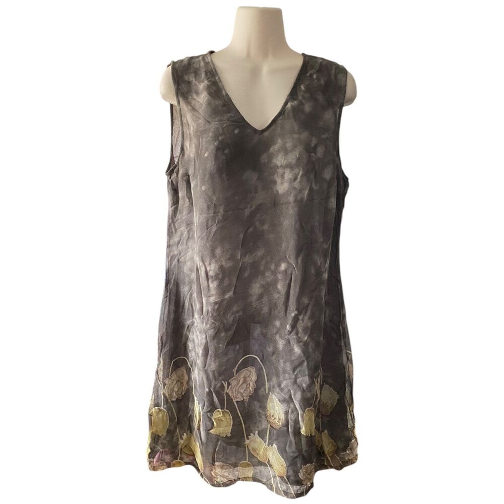 Vtg 90s Countrywear Casuals M Floral Sleeveless A-Line Mini Boho Summer Dress